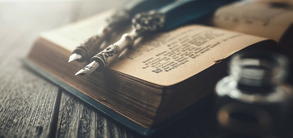 Image of the book with ink and pen representing the authorship of the gospel of mark, by Ghinzo, pixabay
