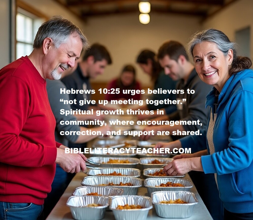 A group of volunteers caring for others at a community center, illustrating faith-based service and charity.