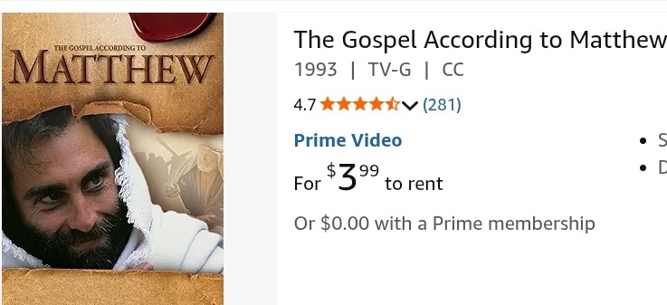 The Gospel according to Matthew movie cover image. 