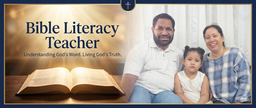 Bible Literacy Teacher newsletter banner showing an open glowing Bible symbolizing wisdom and understanding God's Word.
